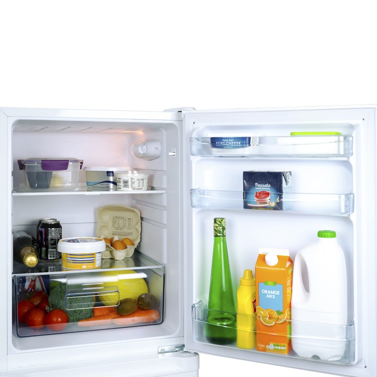 GRADE A3 - electriQ EQFF130 155 Litre Freestanding Fridge Freezer 50/50 Split A+ Energy Rating 50cm Wide - White