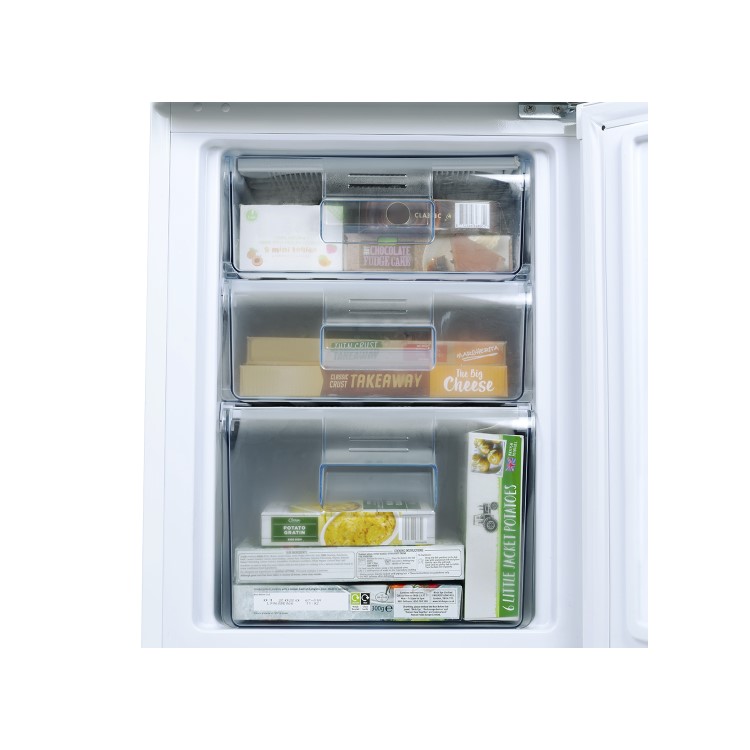 GRADE A3 - electriQ EQFF130 155 Litre Freestanding Fridge Freezer 50/50 Split A+ Energy Rating 50cm Wide - White