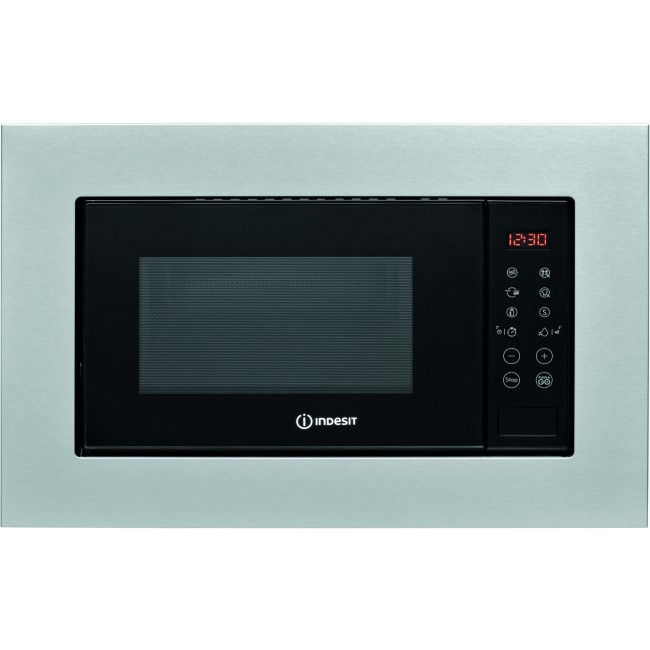 Refurbished Indesit MWI120GX Built In 20L 800W Microwave with Grill Stainless Steel