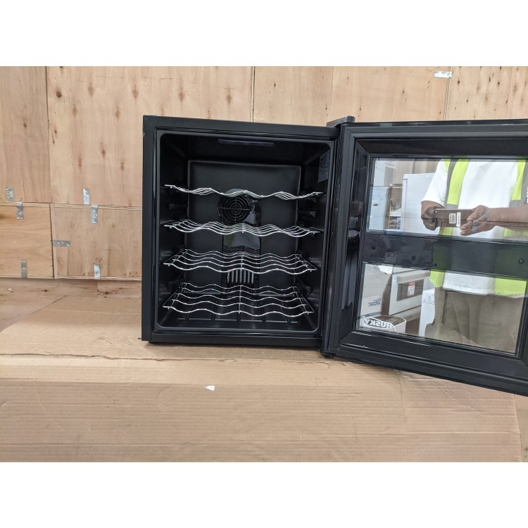 Refurbished Husky HN5 16 Bottle Freestanding Counter Top Wine Cooler Single Zone 43cm Wide 52cm Tall - Black
