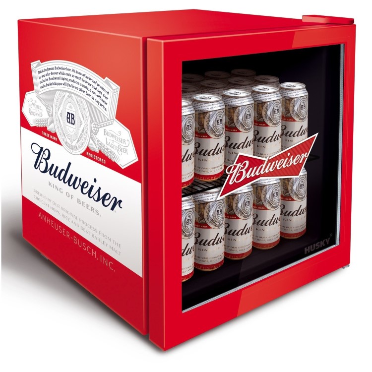 Refurbished Husky HU225 Mini Fridge/Drinks Cooler - Budweiser