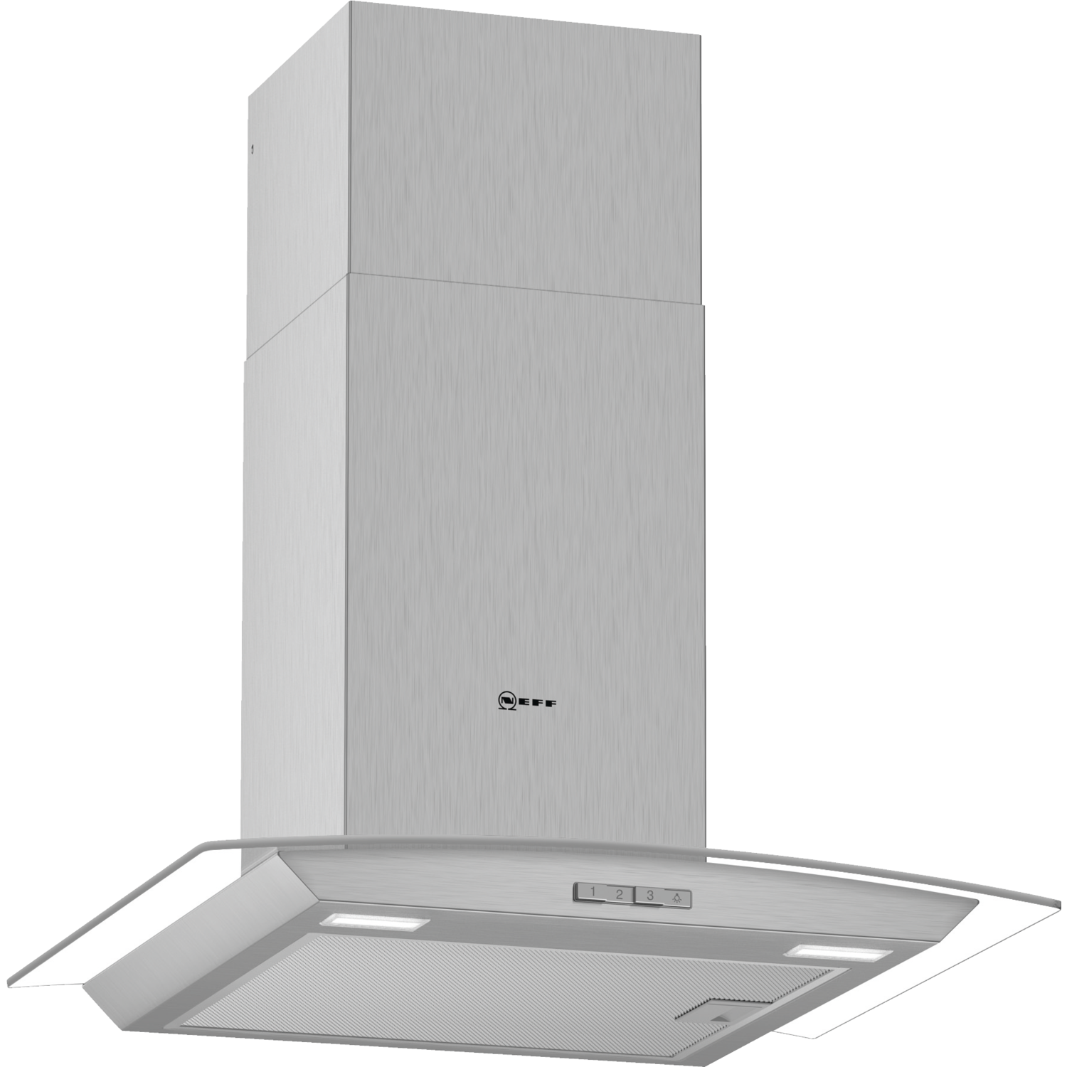 Neff N30 60cm Curved Glass Chimney Cooker Hood - Stainless Steel