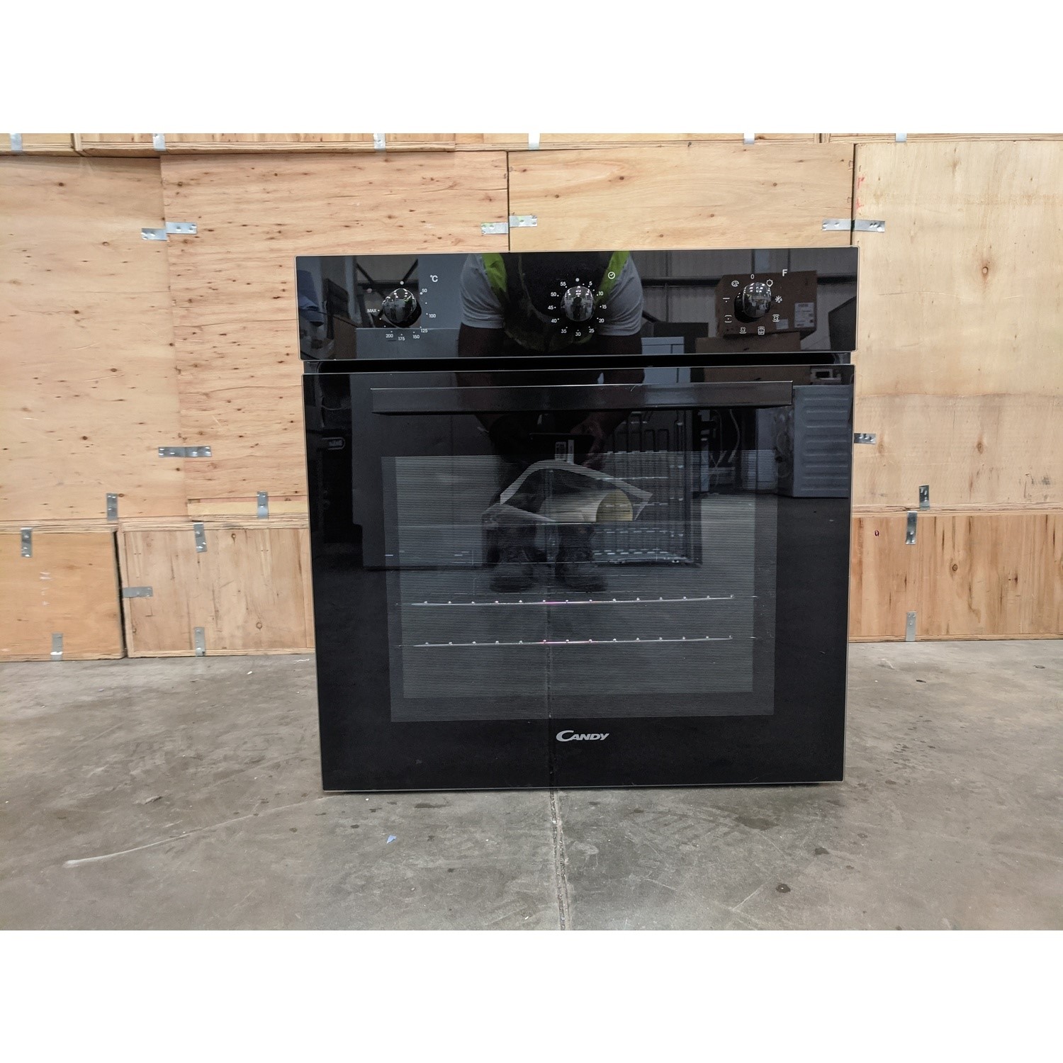 Refurbished Candy FCP602N/E 60cm Single Built In Oven Black 78037980/1