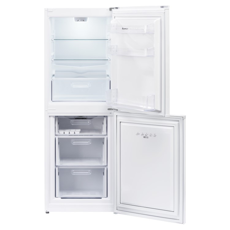 Refurbished Lec TF55158W Freestanding 208 Litre 50/50 Frost Free Fridge Freezer Silver