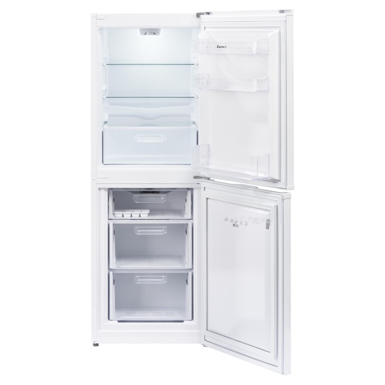 Refurbished Lec TF55158W Freestanding 208 Litre 50/50 Frost Free Fridge Freezer Silver