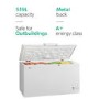 GRADE A2 - Haier HCE519R 165cm Wide 519L Chest Freezer With Fast Freeze - White