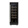 Refurbished electriQ 19 Bottle Freestanding Under Counter Wine Cooler Single Zone 30cm Wide 82cm Tall - Black