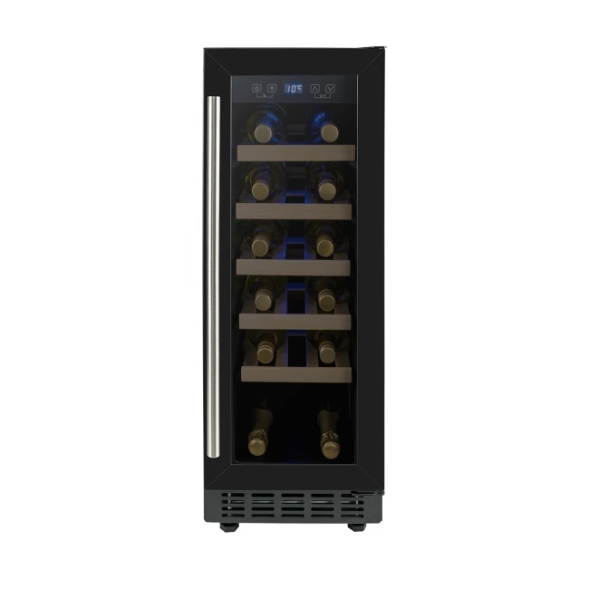 Refurbished electriQ EQ30WINEBL Freestanding 19 Bottle Single Zone Under Counter Wine Cooler Black