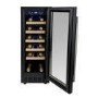 Refurbished electriQ 19 Bottle Freestanding Under Counter Wine Cooler Single Zone 30cm Wide 82cm Tall - Black