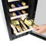 electriQ 19 Bottle Freestanding Under Counter Wine Cooler Single Zone 30cm Wide 82cm Tall - Black