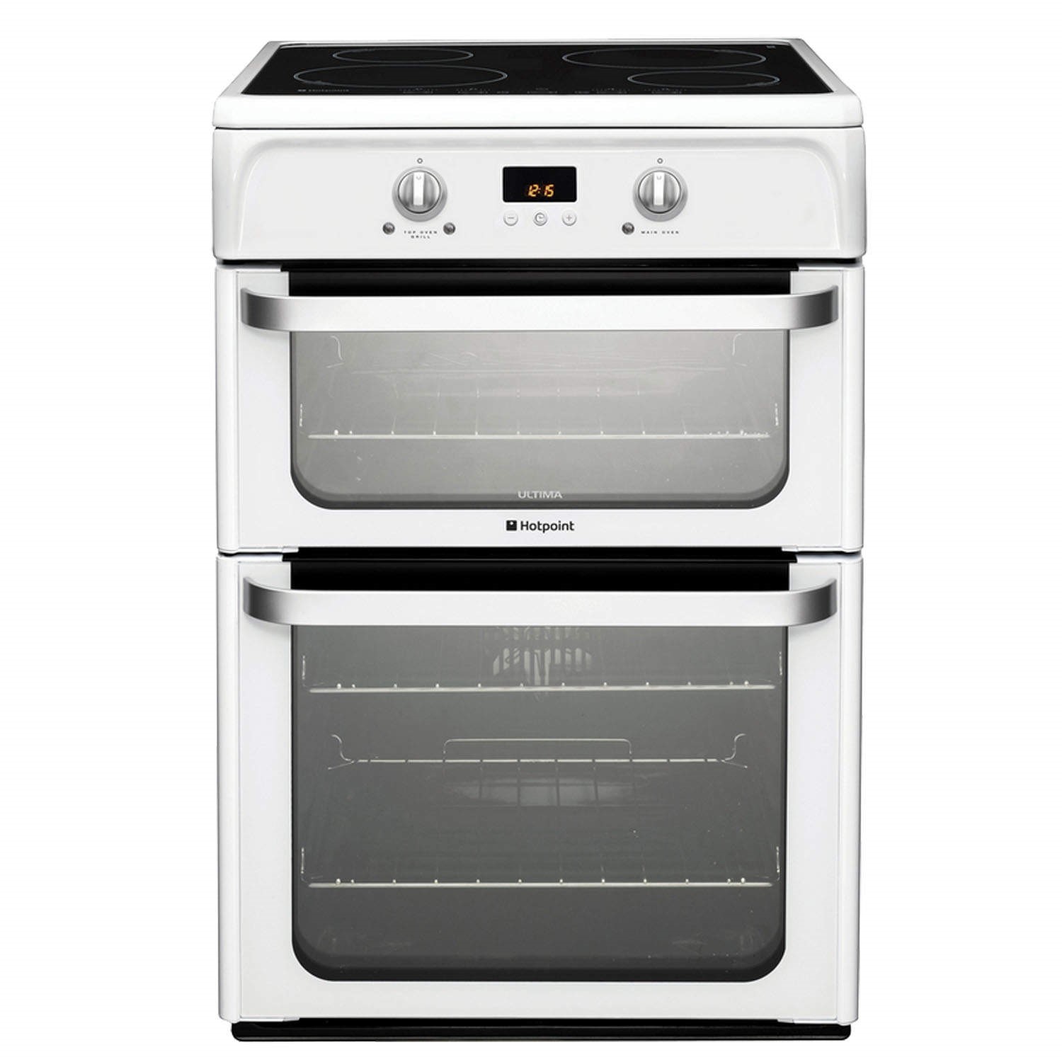 Hotpoint Ultima 60cm Double Oven Electric Cooker with Induction Hob - White