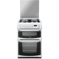 Refurbished Hotpoint Harrogate CH60DHWF 60cm Double Oven Dual Fuel Cooker with Lid White