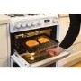 Refurbished Hotpoint Harrogate CH60DHWF 60cm Double Oven Dual Fuel Cooker with Lid White