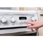 Refurbished Hotpoint Harrogate CH60DHWF 60cm Double Oven Dual Fuel Cooker with Lid White