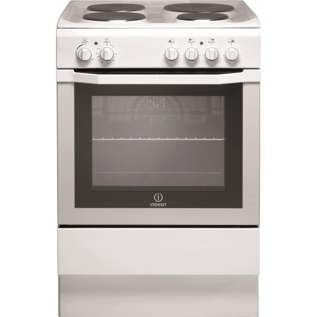 Indesit 60cm Electric Cooker with Sealed Plate Hob - White