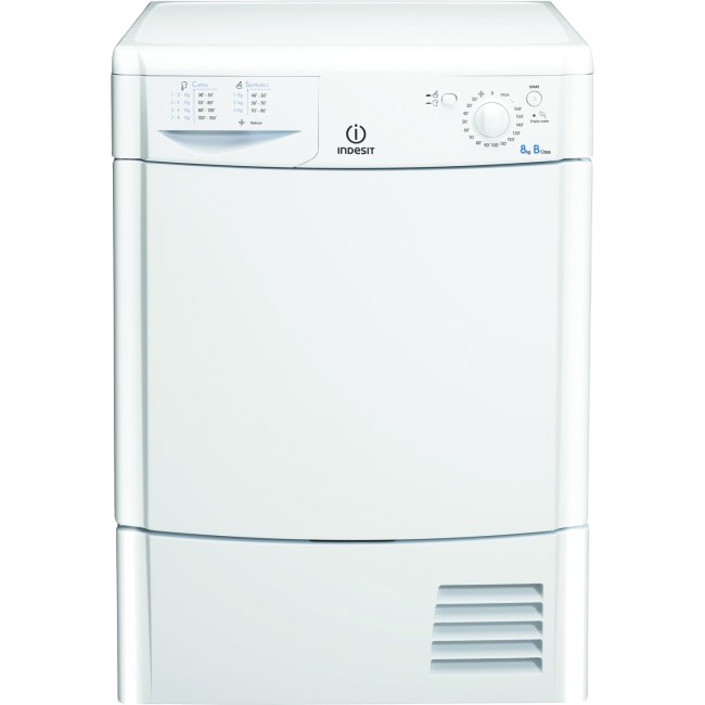 GRADE A1 - Indesit IDC8T3B EcoTime 8kg Freestanding Condenser Tumble Dryer White