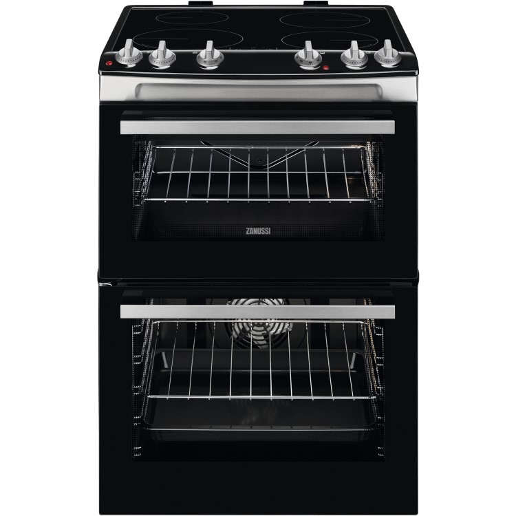 Zanussi 60cm Double Oven Electric Cooker with Induction Hob - Stainless Steel