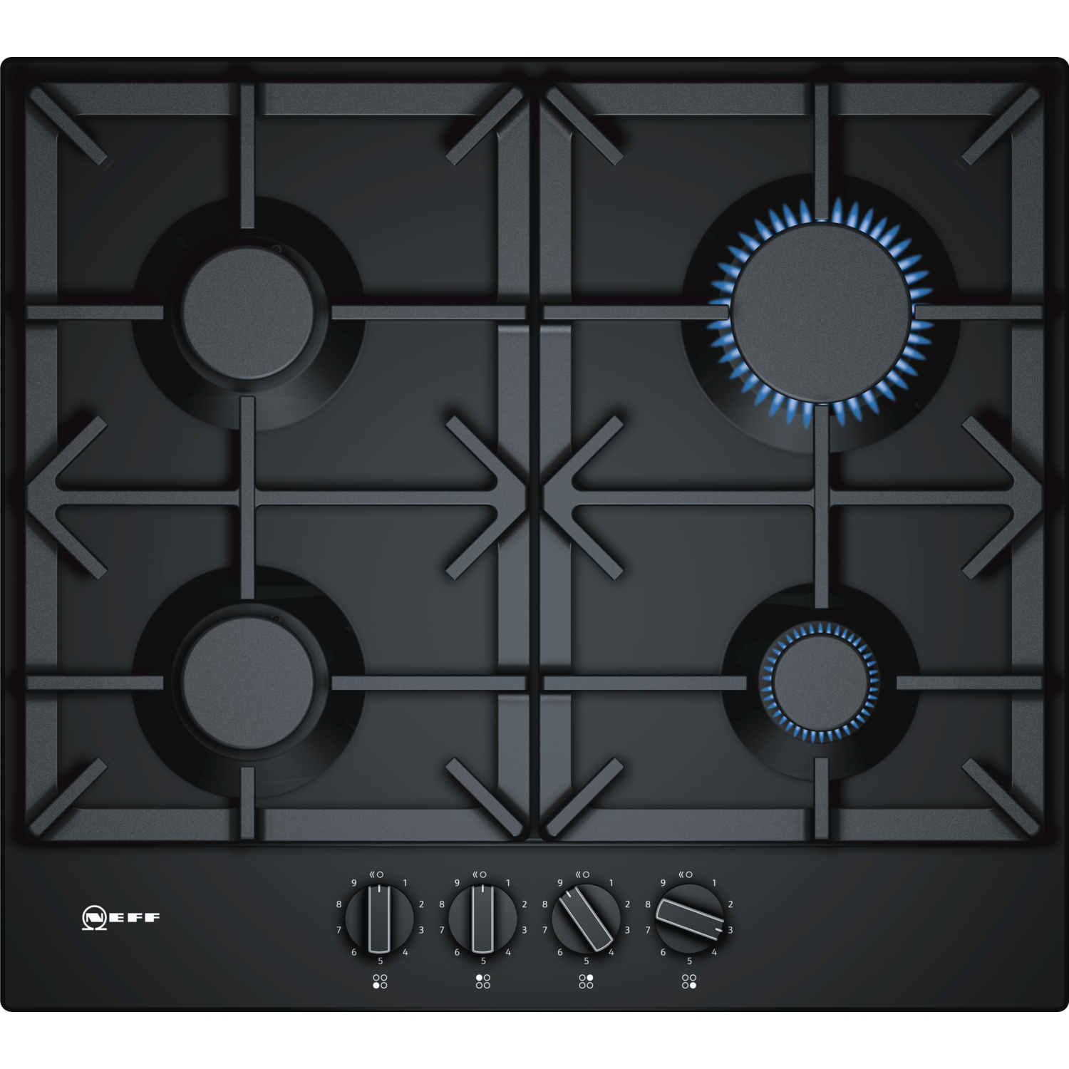 Refurbished Neff N70 T26DS49S0 60cm 4 Zone Gas Hob Black With Cast Iron Pan Stands