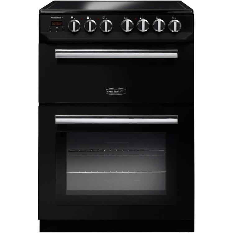 Rangemaster Professional Plus 60cm Double Oven Electric Cooker - Black