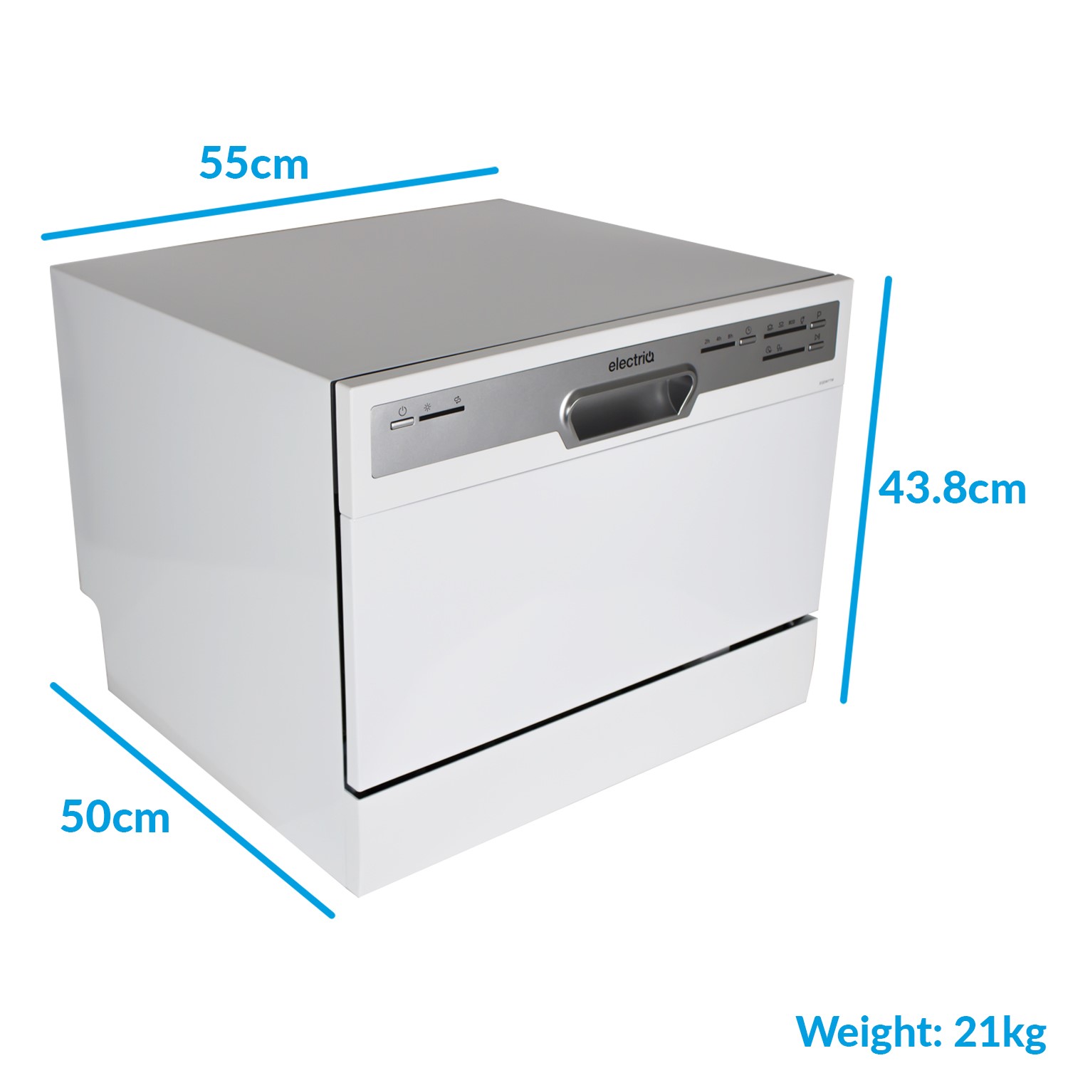 GRADE A2 electriQ EQDWTTW Freestanding 6 Place Compact Table Top Dishwasher White 77836158/1