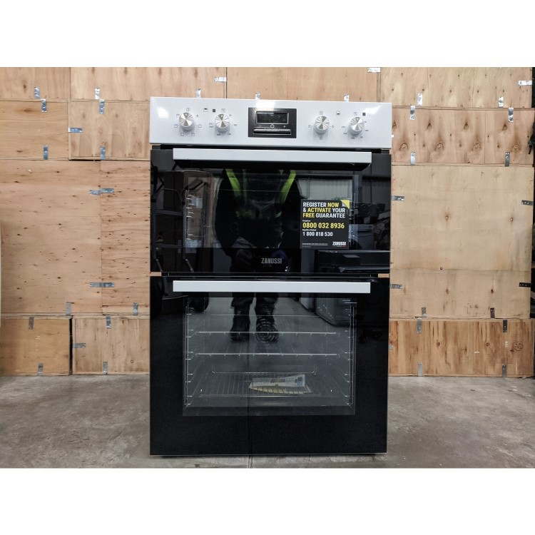 Refurbished Zanussi ZOD35661WK 60cm Double Built In Electric Oven With Programmable Timer White