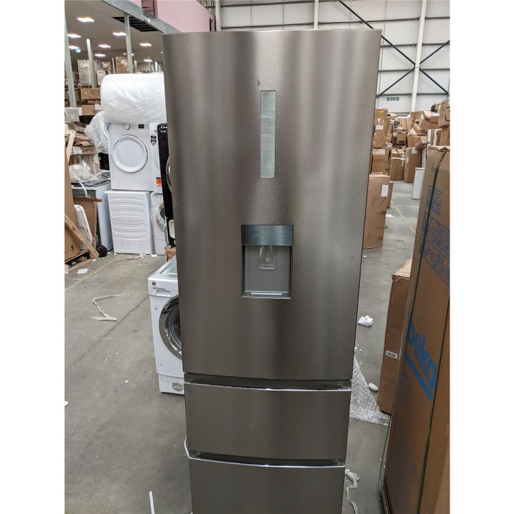 Refurbished Haier 345 Litre 70/30 Freestanding Fridge Freezer Stainless steel