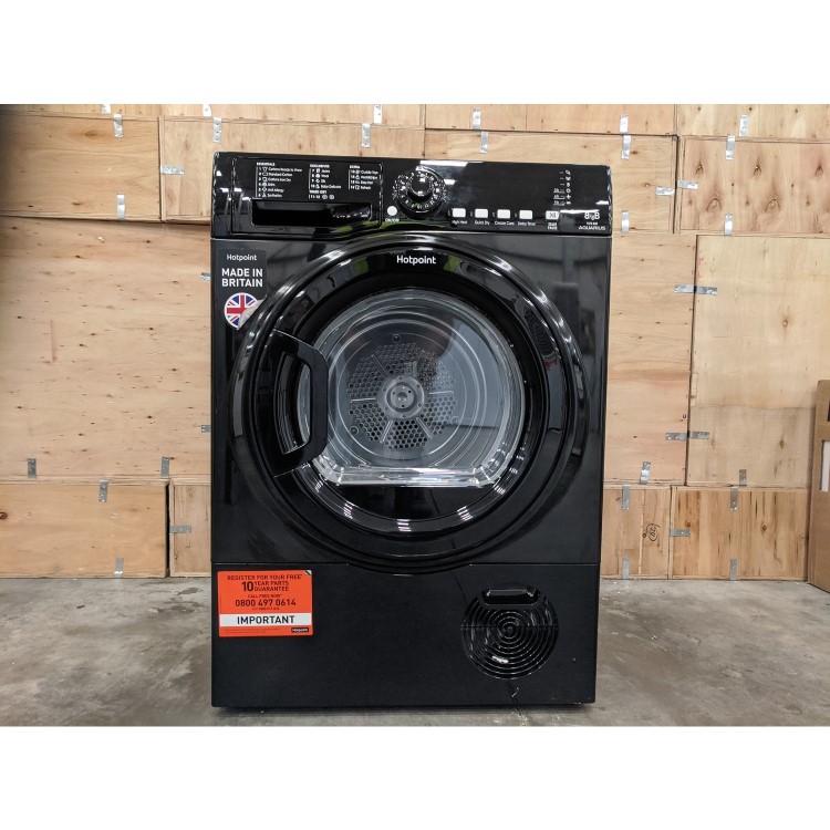 Refurbished Hotpoint Aquarius TCFS83BGK Freestanding Condenser 8KG Tumble Dryer Black