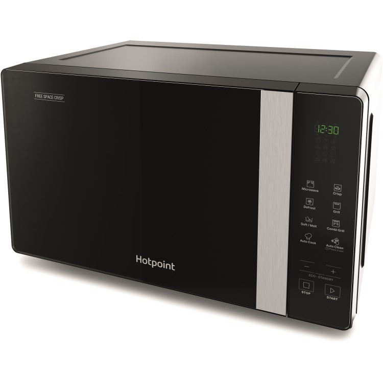 Hotpoint Xtraspace Flatbed 20L Microwave Oven With Grill & Crisp Function - Black