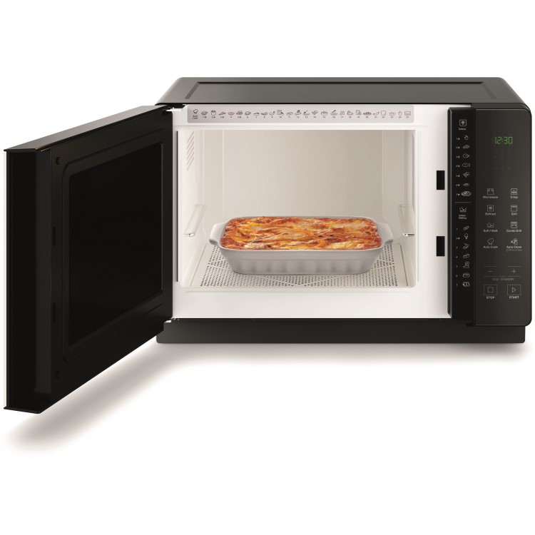 Hotpoint Xtraspace Flatbed 20L Microwave Oven With Grill & Crisp Function - Black
