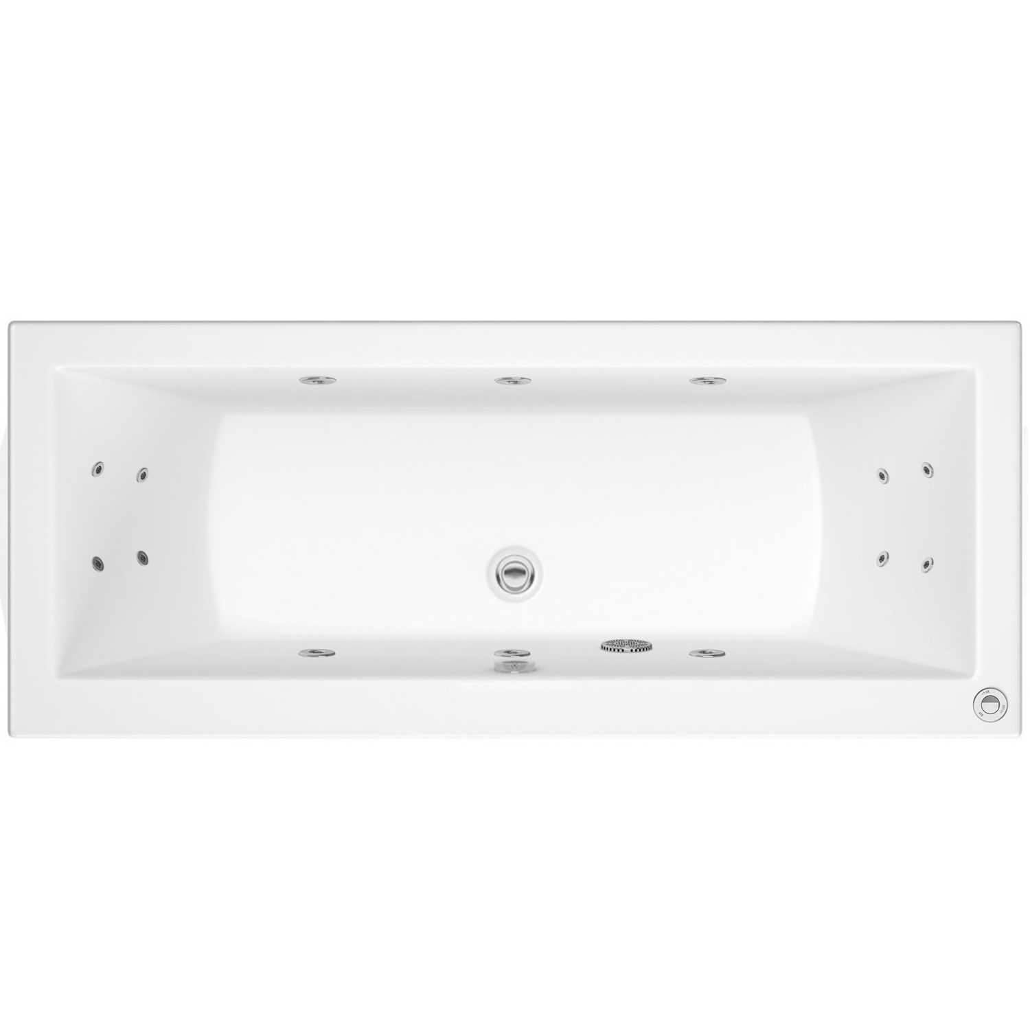 Chiltern Double Ended Bath with 14 Jet Whirlpool System - 1700 x 750mm