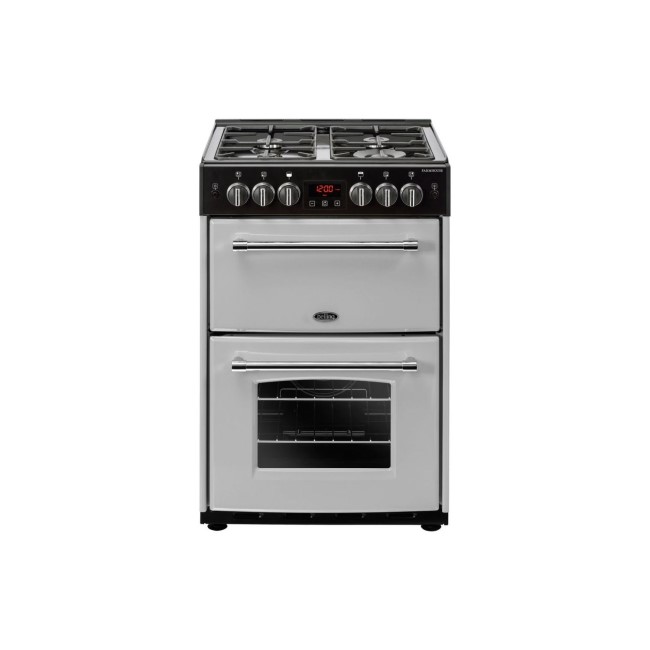 Belling Farmhouse 60G 60cm Double Oven Gas Cooker Silver 444410791