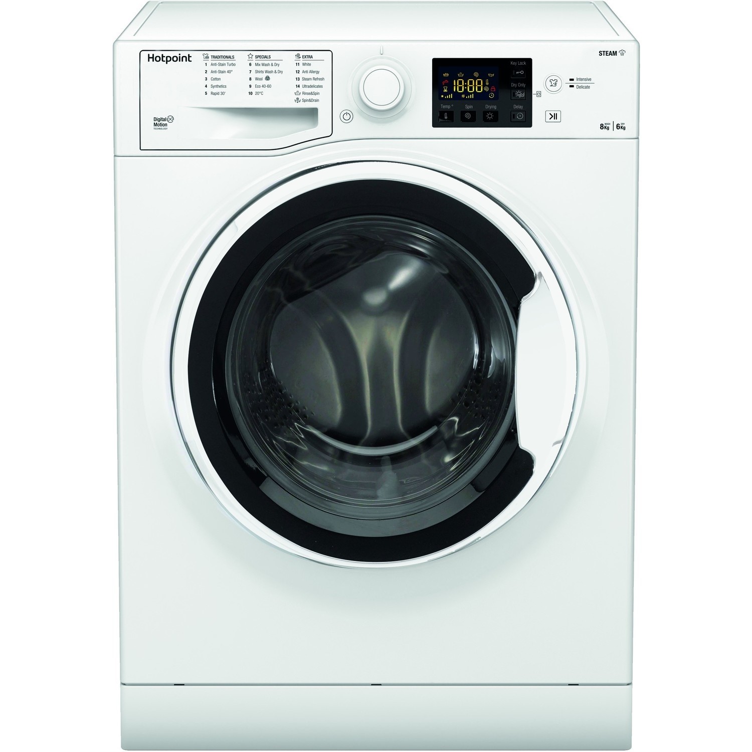 Hotpoint Futura 8kg Wash 6kg Dry 1400rpm Freestanding Washer Dryer - White