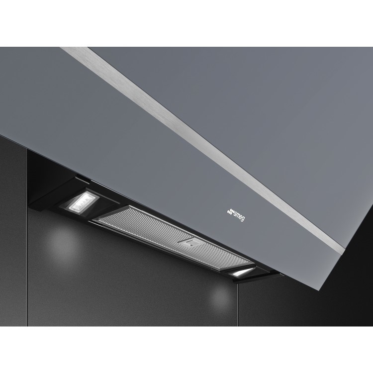 Refurbished Smeg KV28S 80cm Angled Chimney Cooker Hood Silver