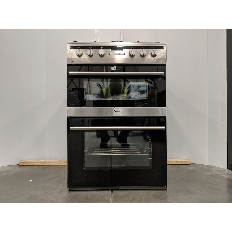 Refurbished Amica AFG6450SS 60cm Double Oven Gas Cooker with Catalytic Liners Stainless Steel