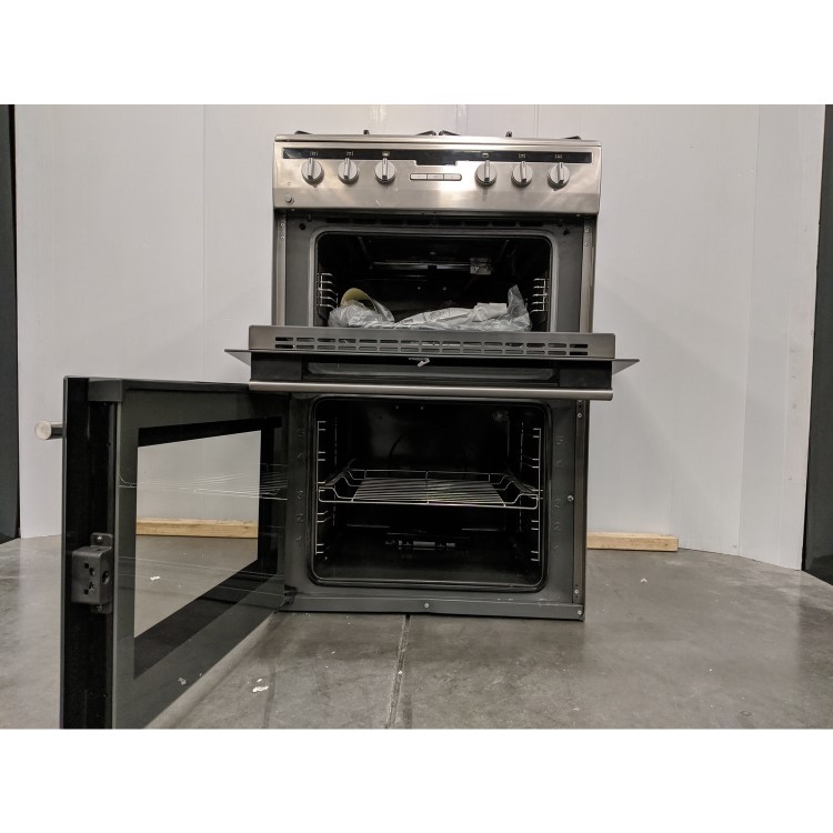 Refurbished Amica AFG6450SS 60cm Double Oven Gas Cooker with Catalytic Liners Stainless Steel