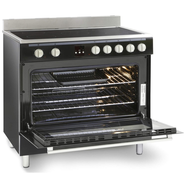GRADE A1 - Montpellier MR90CEMK 90cm Electric Single Oven Range Cooker With Ceramic Hob Black