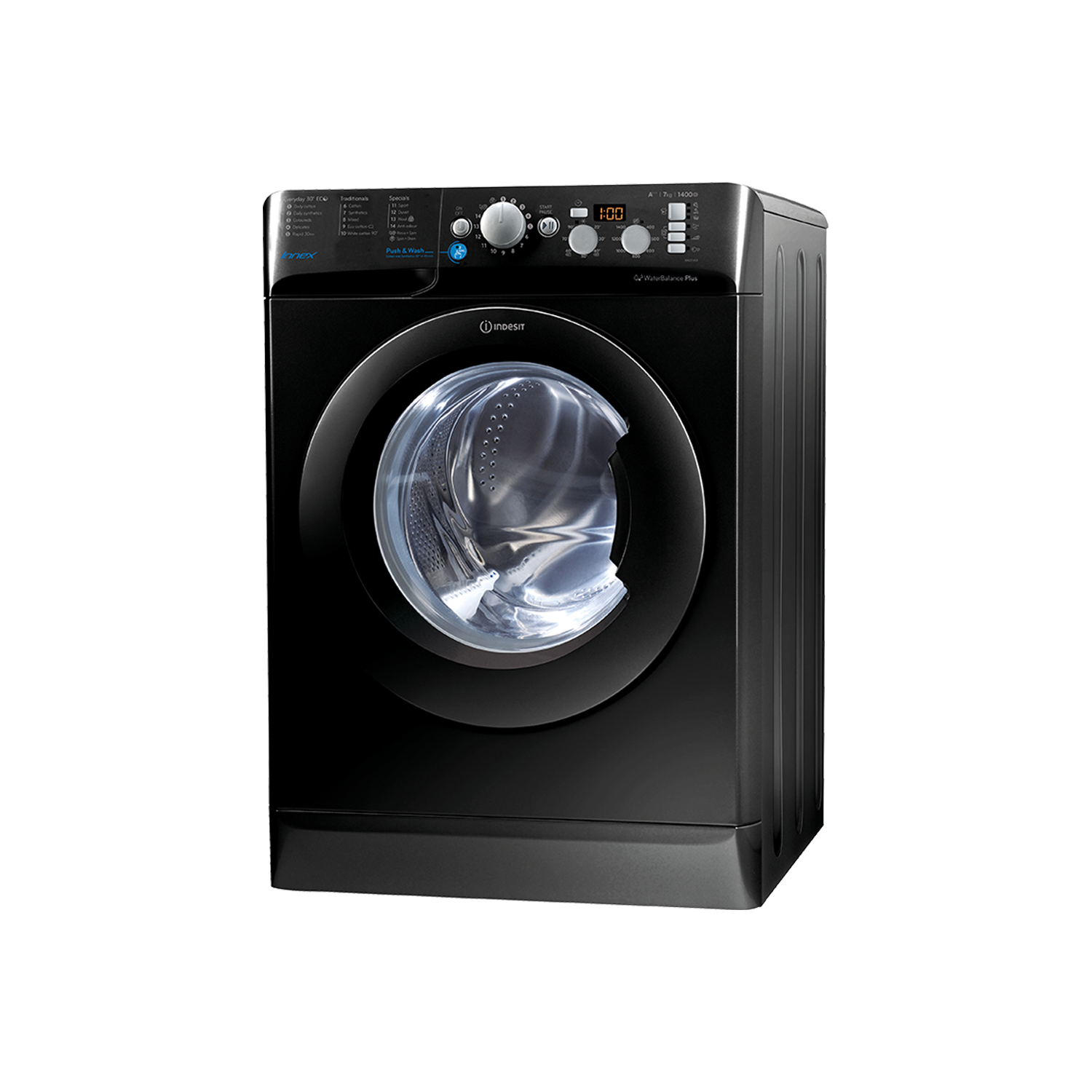 Indesit 7kg 1400rpm Freestanding Washing Machine - Black