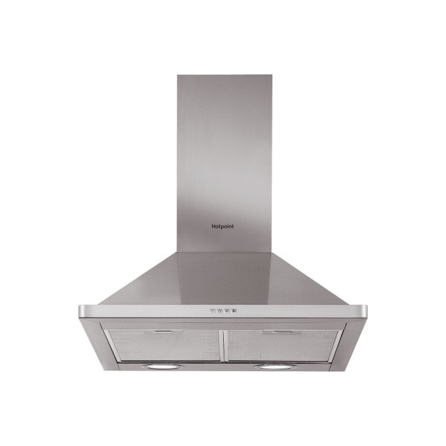 Hotpoint 70cm Pyramid Chimney Cooker Hood - Stainless Steel