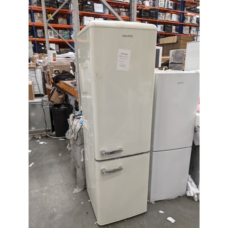 Refurbished electriQ 60/40 Retro Freestanding Fridge Freezer - Cream