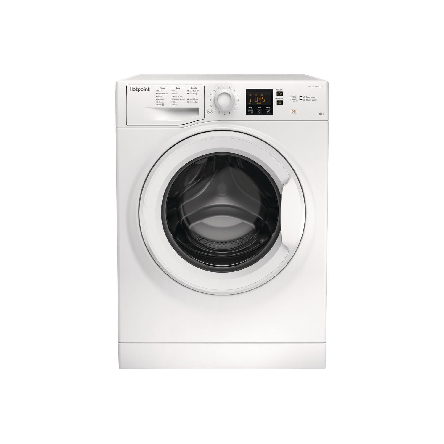 Refurbished Hotpoint NSWM1043CWUKN Freestanding 10KG 1400 Spin Washing Machine White