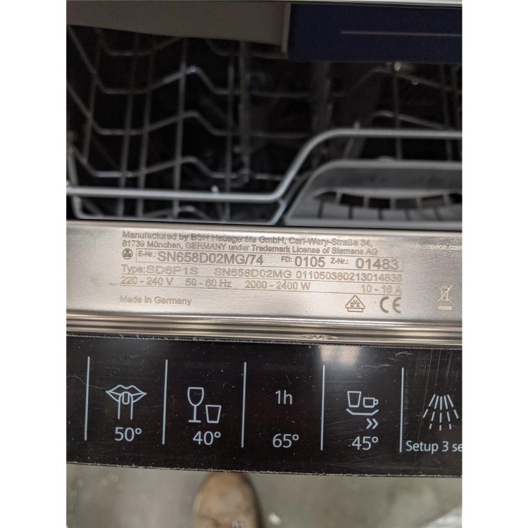 Refurbished Siemens SN658D02MG 14 Place Fully Integrated Dishwasher