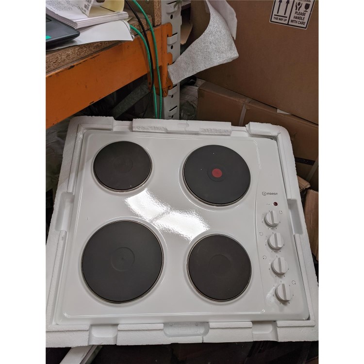 Refurbished Indesit TI60W 58cm Four Zone Solid Plate Electic Hob - White