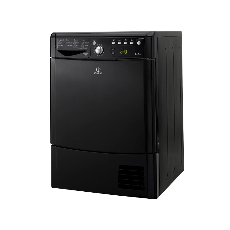 Refurbished Indesit EcoTime IDCE8450BKH Freestanding Condenser 8KG Tumble Dryer Black