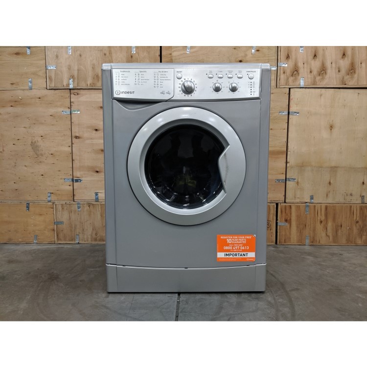 Refurbished Indesit IWDC65125SUKN Freestanding 6/5KG 1200 Spin Washer Dryer Silver
