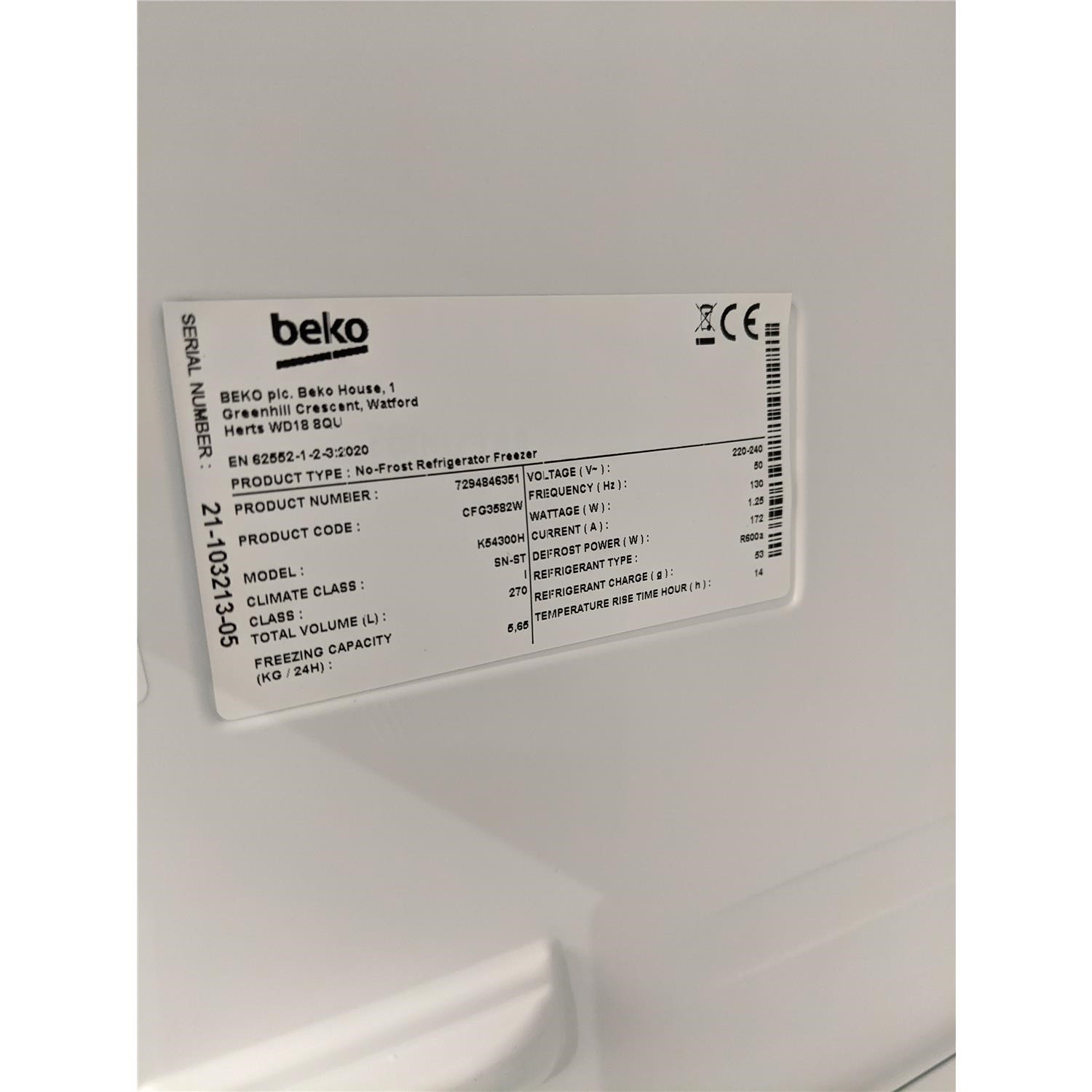 Refurbished Beko 270 Litre 50/50 Freestanding Fridge Freezer White