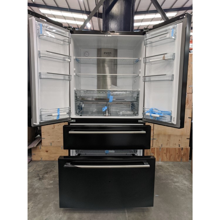 Refurbished Rangemaster RDXD18BLC Freestanding 467 Litre Frost Free American Fridge Freezer