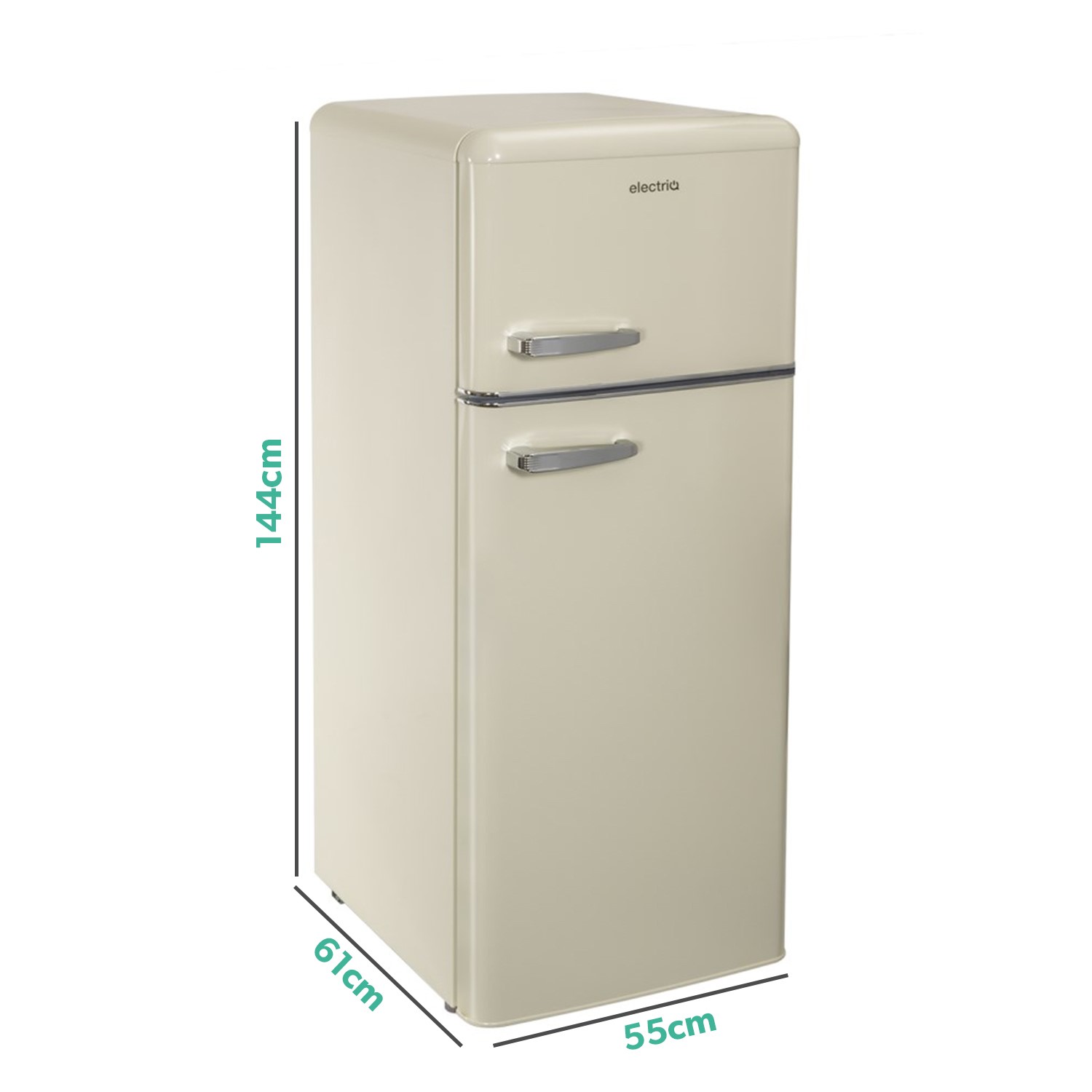 electriQ 208 Litre 80/20 Freestanding Fridge Freezer Cream