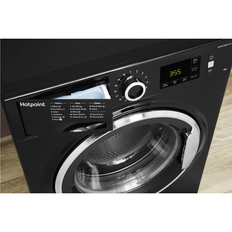 Hotpoint NM11946BCA ActiveCare 9kg 1400rpm Freestanding Washing Machine - Black