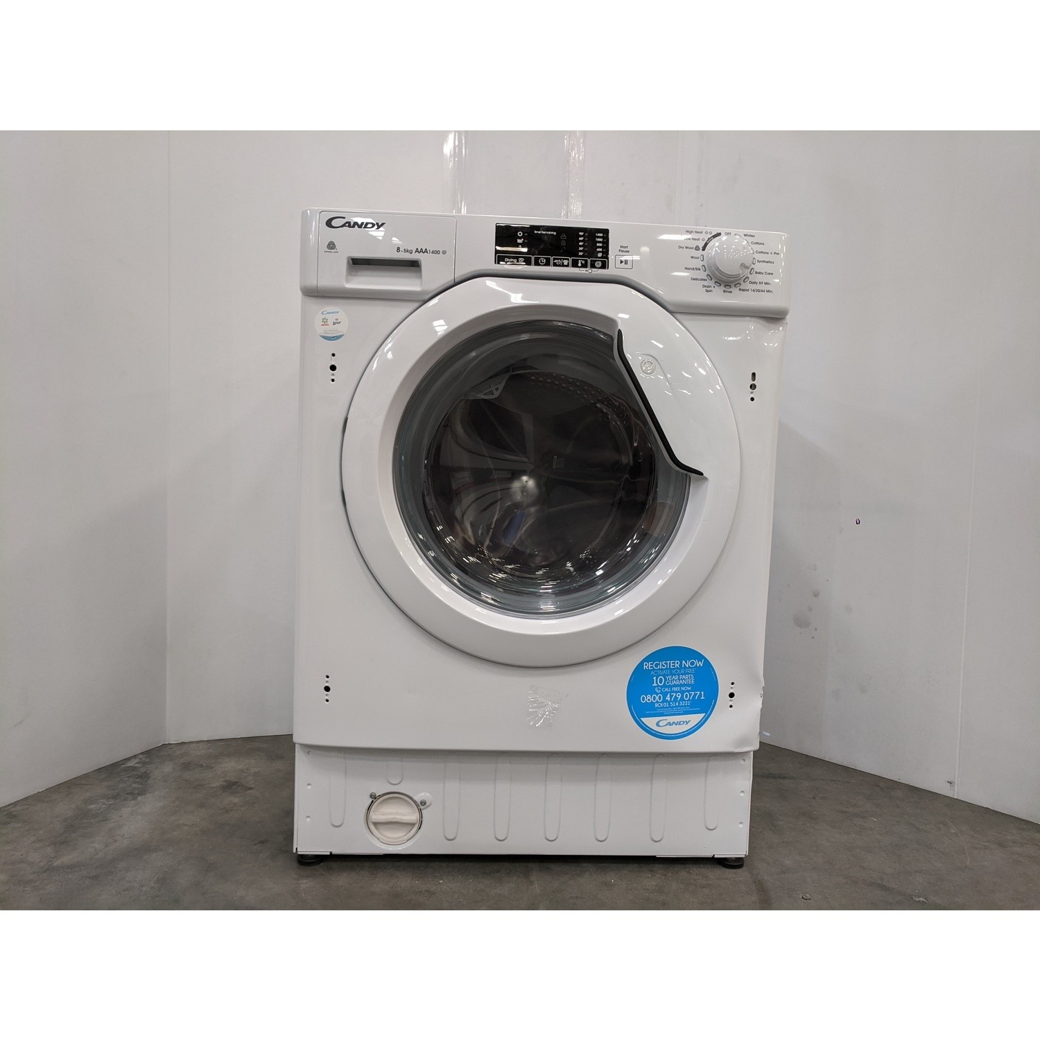 Refurbished Candy CBWD8514D80 Integrated 8/5KG 1400 Spin Washer Dryer