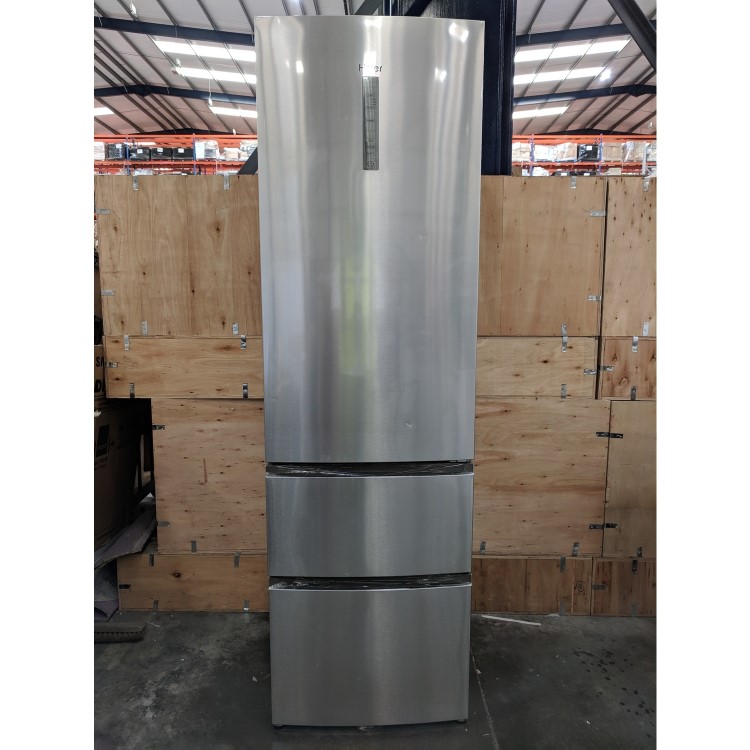 Refurbished Haier A3FE737CMJ Freestanding 350 Litre 60/40 Frost Free Fridge Freezer Stainless Steel